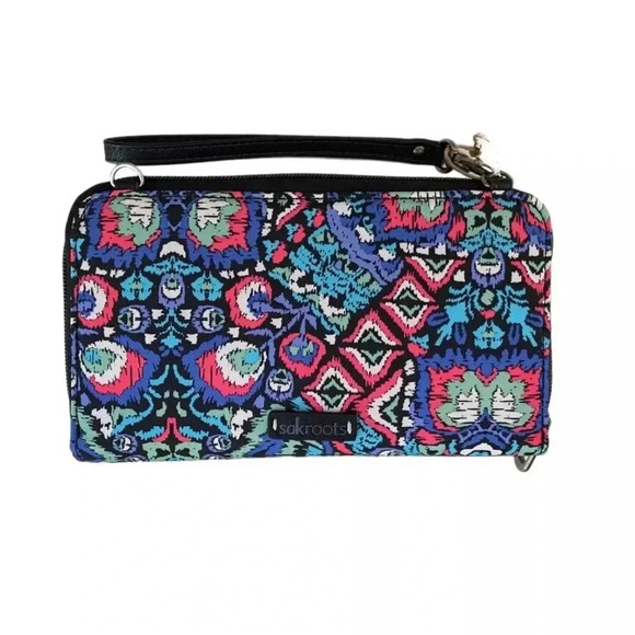 SAKROOTS Women’s Smartphone Crossbody Bag in Eco Twill Convertible Wallet NWOT - Picture 4 of 14